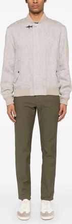 Fay Mens Linen Jacket - Light Grey - Size Medium