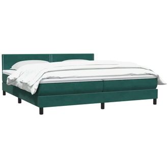 vidaXL Cama Box Spring Con Colch&oacute;n Terciopelo Verde Oscuro 180x220 Cm Vidaxl
