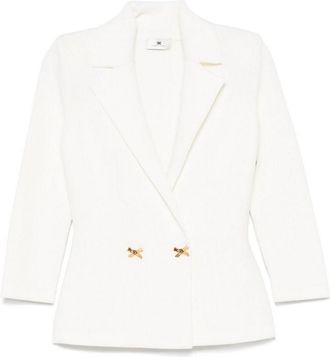 Elisabetta Franchi Knitted Blazer With Jewel Bows