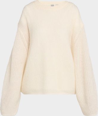 Toteme Mohair-Blend Ribbed Crewneck Sweater