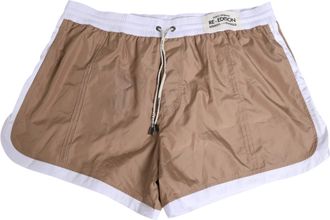 Dolce & Gabbana Brown White Polyester Re-Edition Shorts Mens Swimwear