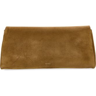 Khaite Audrey Suede Clutch in Mud at Nordstrom