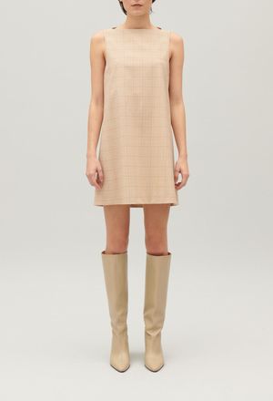 Claudie Pierlot Robe courte carreaux beige
