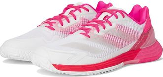 adidas Defiant Speed 2 Tennis Shoes Womens Tennis Shoes White/Champagne Metallic/Lucid Pink : 5.5 B - Medium, Rubber