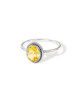 Tiramisu Silver 1.00 Ct. Tw. Citrine Solitaire Ring