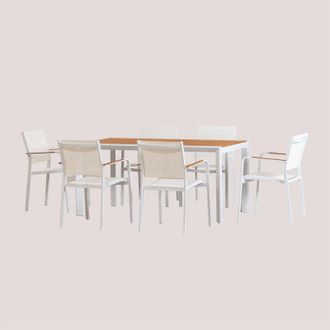 Sklum Sklum - Set De Mesa Rectangular Classic (160x90 Cm) Y 6 Sillas De Jard&iacute;n Archer