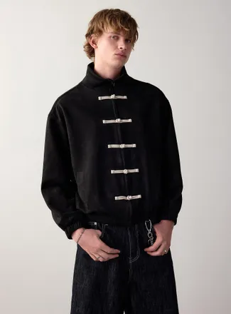 Djab Mens Frog toggle buttons suede-like jacket