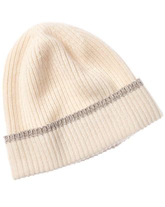 Portolano Lurex Ribbed Cashmere Beanie