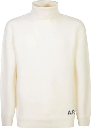 A.P.C. Beige Turtleneck Trui - Heren - Coltruien - Beige - M - Wol - Truien & Vesten