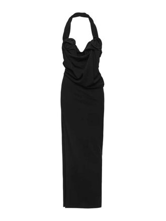 Magda Butrym Abito Magda Butrym drappeggiato con scollo allamericana e corsetto nero