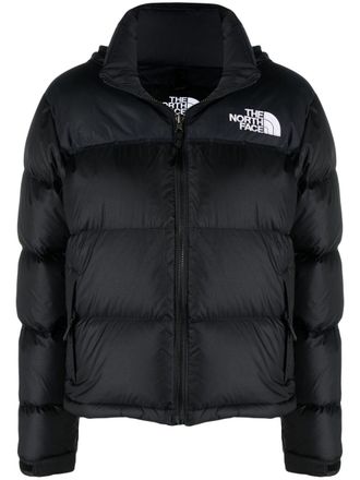The North Face embroidered-logo puffer jacket - Black