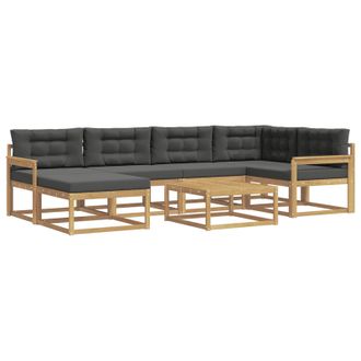 vidaXL Conjunto De Sof&aacute;s De Exterior 7 Pcs Blanco Y Antracita Vidaxl