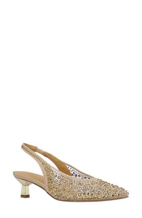 J. Rene&eacute; Tressa Slingback Pointed Toe Kitten Heel Pump in Beige at Nordstrom, Size 10.5