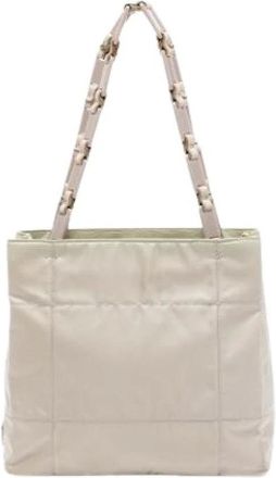 Prada Pre-owned Shoulder Bag - Dames - Vintage Schoudertas - Beige - ONE Size - Nylon - Vintage