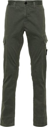 Stone Island organic cotton twill trousers - men - Organic Cotton/Elastane - 33 - Green
