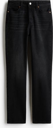 H&M Slim Straight High Waist Jeans - Schwarz
