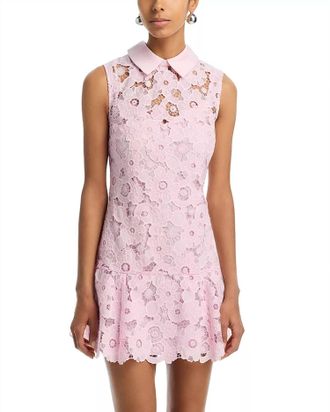 Self Portrait Lace Collared Dress In Pink