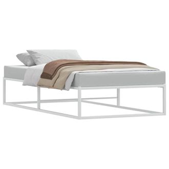 Berkfield Home Elegant Bed Frame without Mattress White 100x200 cm Metal