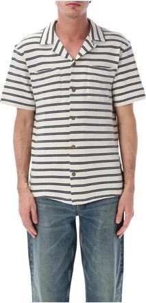 Polo Ralph Lauren Gestreepte gebreide camp overhemd - Heren - Korte mouwen Overhemden - Veelkleurig - XL - Katoen - Overhemden