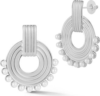 Glaze Jewelry Faux Pearl Doorknocker Drop Earrings in Silver at Nordstrom Rack
