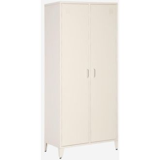 Sweeek Armario/vestidor industrial de metal 2 puertas, 4 estantes, 1 barra para colgar