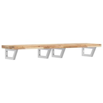Berkfield Home Basin Shelf Wall Mounted Steel & Solid Wood Acacia in Brown