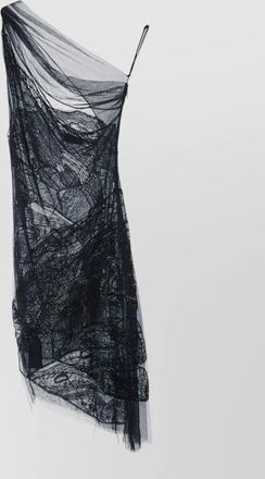 Elisabetta Franchi one shoulder dress sheer overlay design