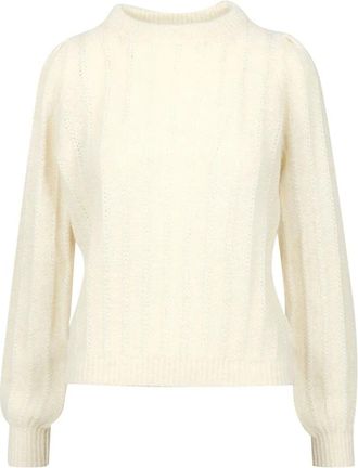 Roy Rogers Wide Crew Neck Sweater - Dames - Ronde hals truien - Wit - M - Truien & Vesten