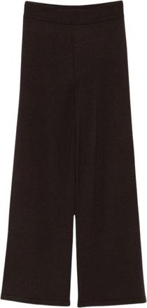 Max Mara Gabarra Wijde Broek - Dames - Wijde Broeken - Bruin - XS - Wol - Broeken