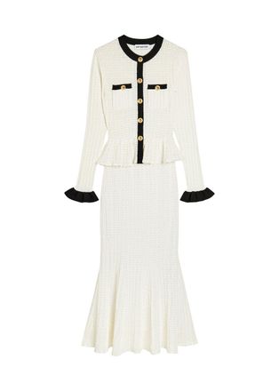 Self Portrait Pointelle-knit Midi Dress - White - L (UK14 / L)