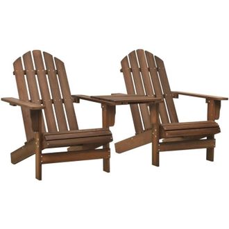 vidaXL Sedie da Giardino Adirondack con Tavolino Legno Abete Marrone - Vidaxl