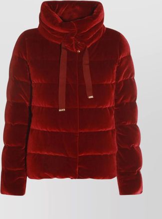 Herno luxurious quilted velvet high collar jacket