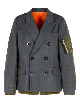 sacai Jack met dubbele rij knopen - Grijs