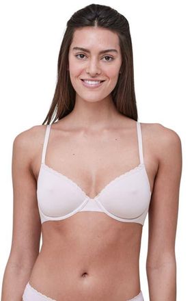 Skarlett Blue Adorned Cotton Underwire Bra in Cashmere at Nordstrom, Size 34Ddd
