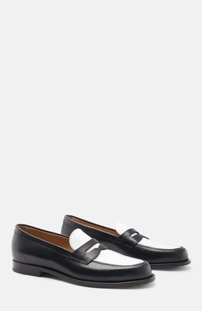Scarosso Austin Loafers in Black & White - Calf at Nordstrom, Size 41.5