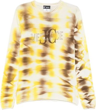Versace Maglione con logo e fantasia tie dye anni 2000 - Toni neutri