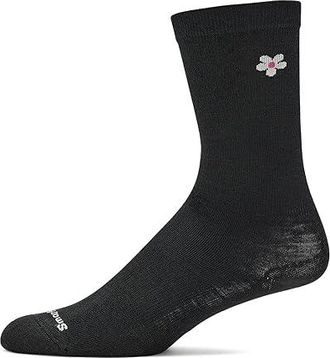 Smartwool Everyday Groovy Bloom Crew Socks Sock Black : MD (Womens Shoe 7-9.5), Merino/Nylon/Wool