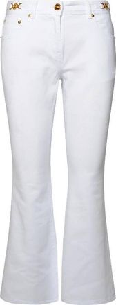 Versace White Cropped Flared Jeans, Size 27