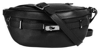 Samantha Look G&uuml;rteltasche SAMANTHA LOOK, Damen, Gr. B/H/T: 32cm x 13cm x 9cm onesize, schwarz, Leder, clean, Taschen G&uuml;rteltasche, echt Leder, Made in Italy