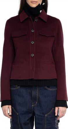 Zadig&Voltaire Liam Wool Blend Jacket in Burgundy at Nordstrom, Size Medium Regular