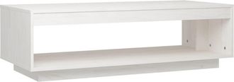 vidaXL Mesa De Centro De Madera Maciza De Pino Blanco 110x50x33,5 Cm Vidaxl