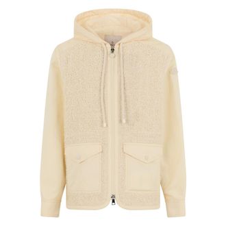 Moncler Erable Boucl&eacute; Hooded Jacket - Heren - Sweatshirts & Hoodies - Beige - Maat: XL Katoen