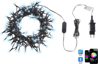 Beliani Cadena De Iluminaci&oacute;n Led Con 100 Luces Que Cambian De Color Controladas Por App 2700 Cm Con Temporizador E Interruptor Negro Igaliku