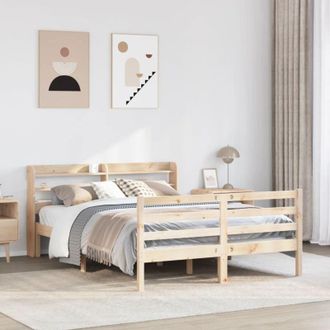 vidaXL Vidaxl - Estructura De Cama Con Cabecero Madera De Pino Blanco 150x200cm