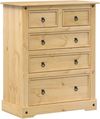 vidaXL Cómoda cajonera Corona madera maciza de pino 92x48x114 cm Vidaxl