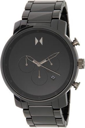 MVMT Watches Chrono Ceramic Bracelet Watch, 45mm in Black at Nordstrom Rack