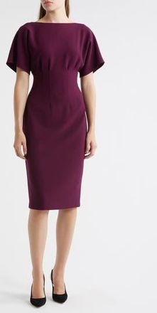 Eliza J Flutter Sleeve Dress in Plum at Nordstrom Rack, Size 14