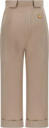 Max Mara Womens Beige Cotton Casual Pants