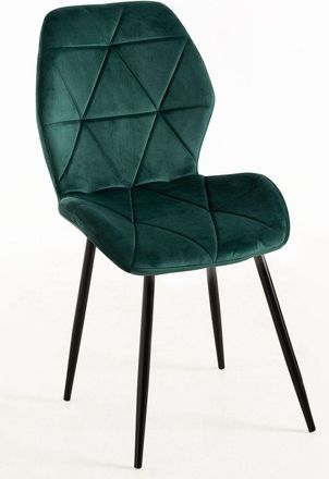 Regalos Miguel Sillas - Silla Sesel Terciopelo Patas Negras - Verde