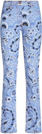 Etro Bandanna Skinny Jeans - Dames - Slim Fit Jeans - Blauw - W28 - Katoen - Jeans